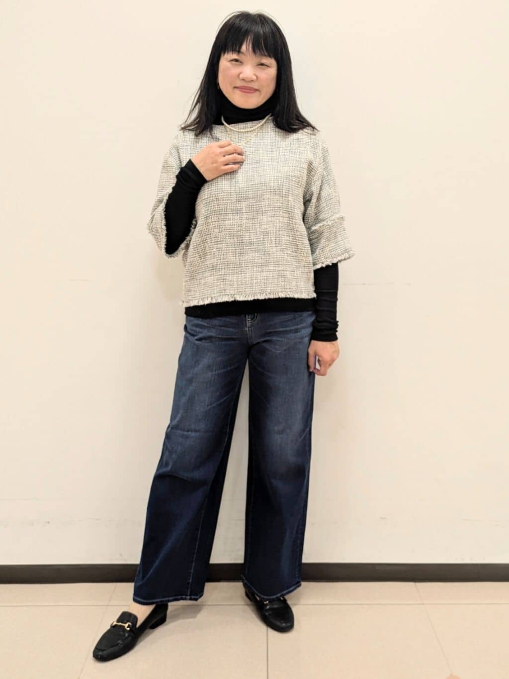 ともさんの「UNTITLED｜◆【洗える】ツイードドルマンブラウス」を使ったコーディネート