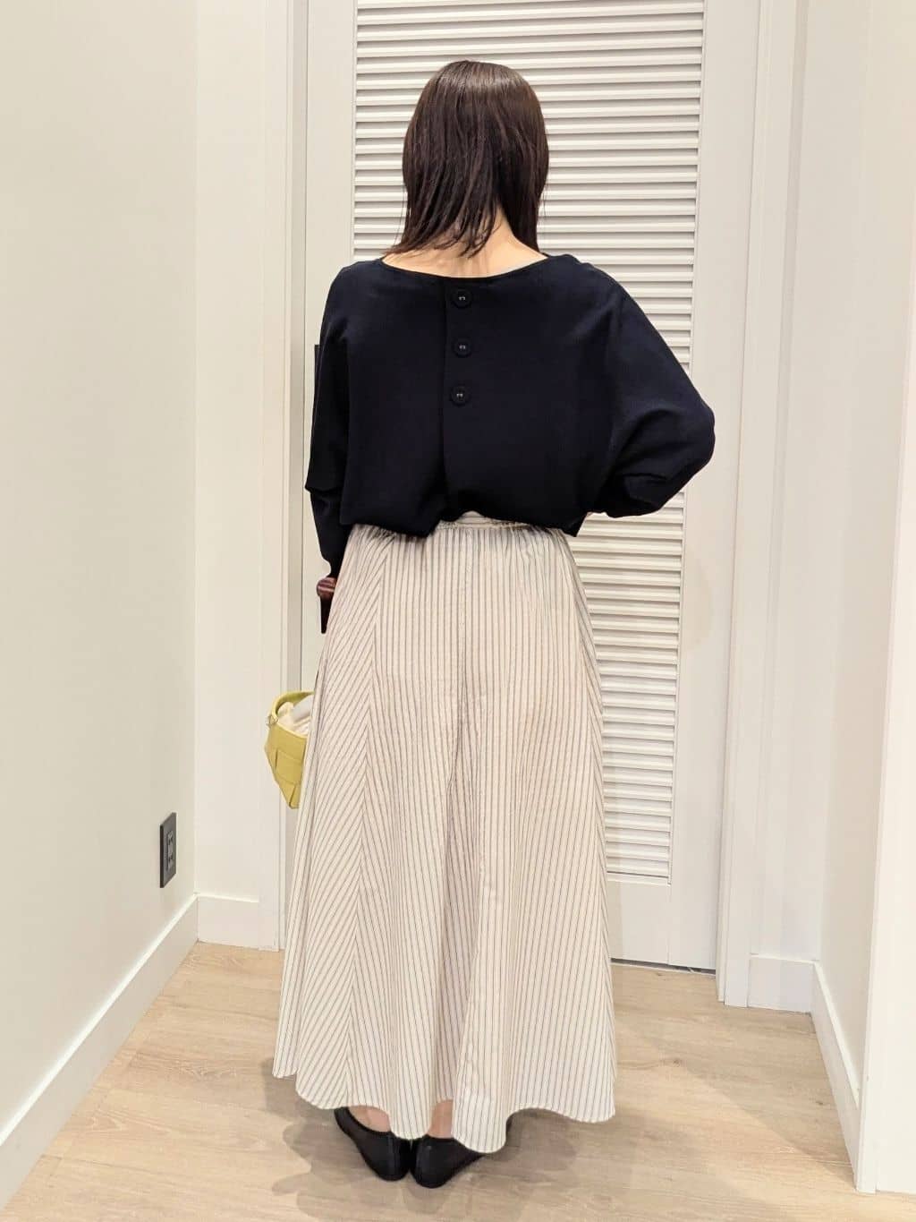 enさんの「Dessin｜【洗える】後ろボタンニットプルオーバー七分袖」を使ったコーディネート