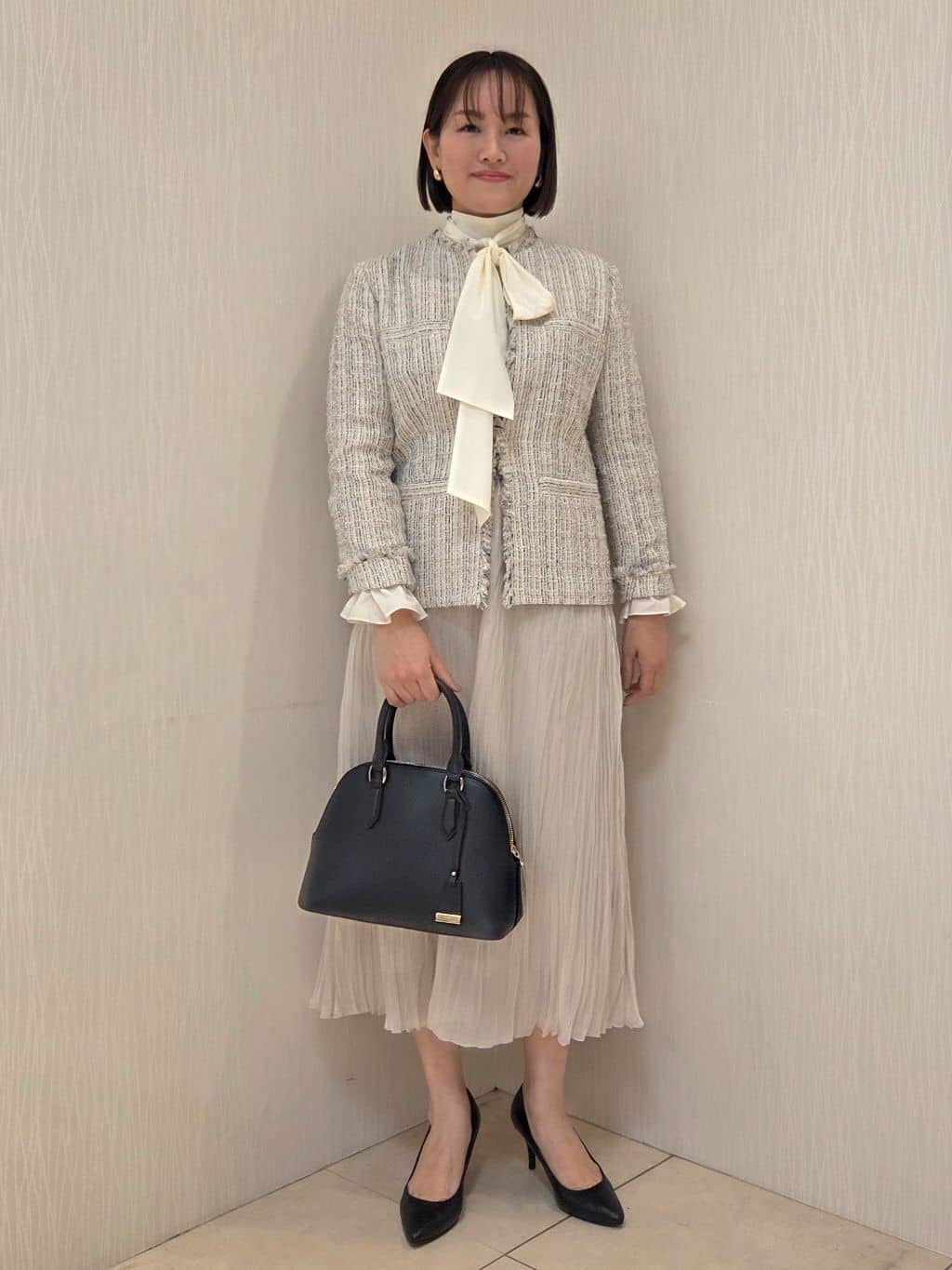naokoさんの「UNTITLED｜◆【セレモニー/華やか】2WAYボウタイブラウス」を使ったコーディネート