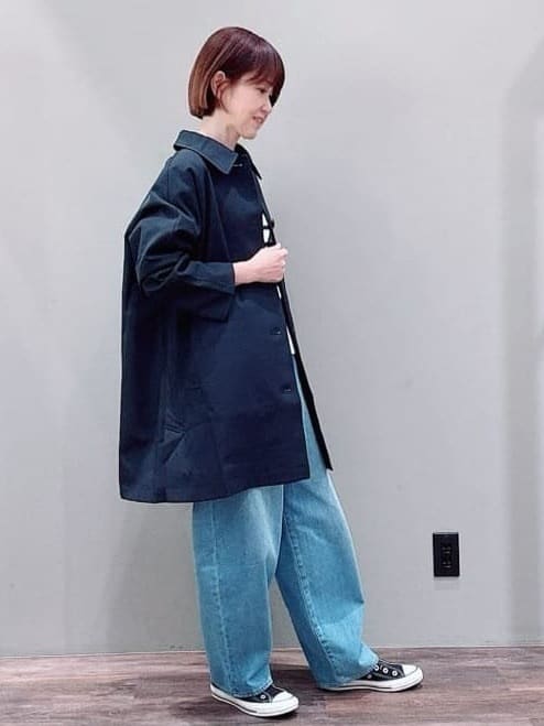 Satoさんの「Dessin｜【花粉ガード/撥水加工/洗える】ステンカラースプリングコート」を使ったコーディネート