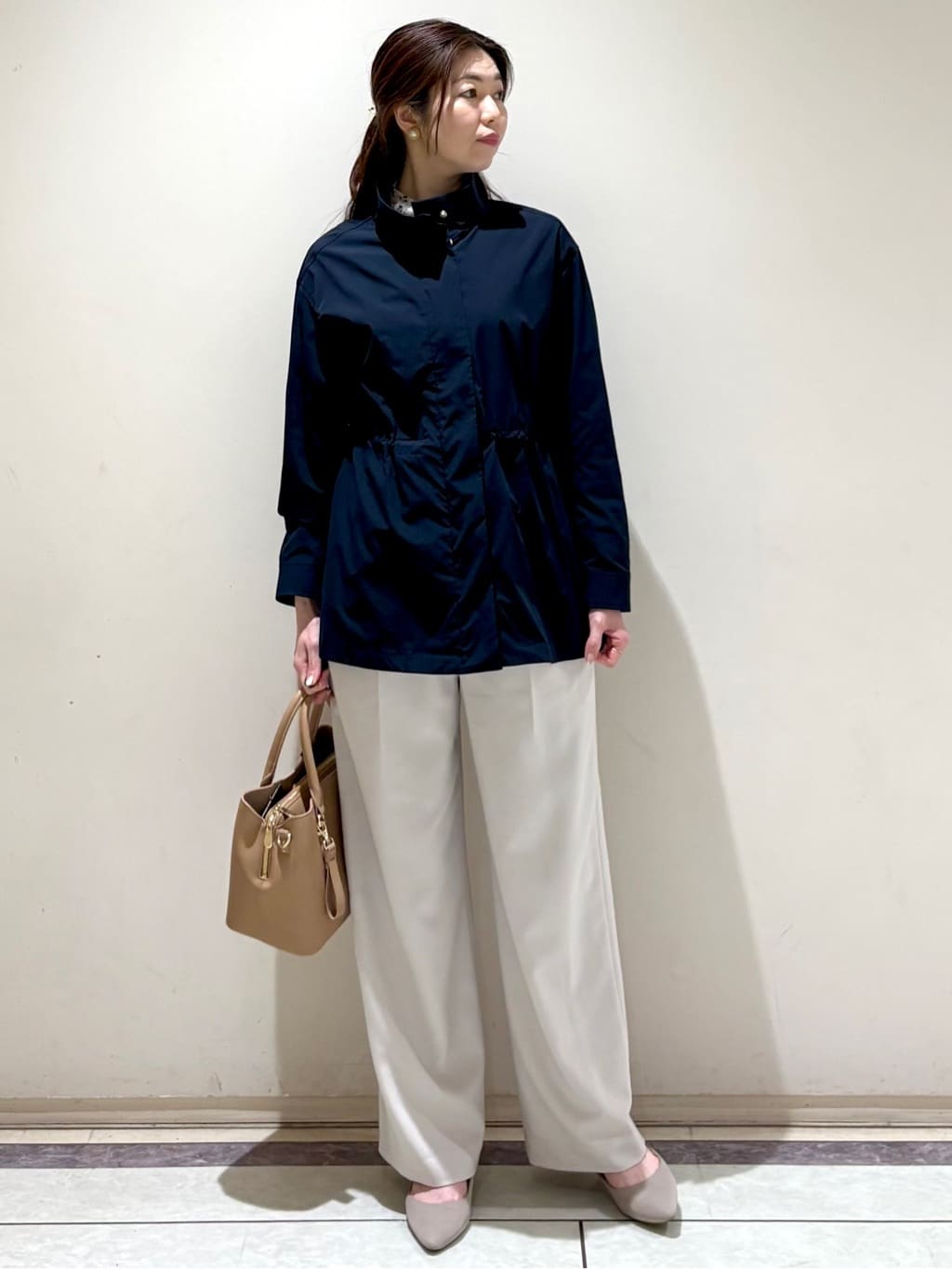 sakiさんの「COUP DE CHANCE｜【手洗い可／軽量/フードなし】スタンド衿ブルゾン」を使ったコーディネート