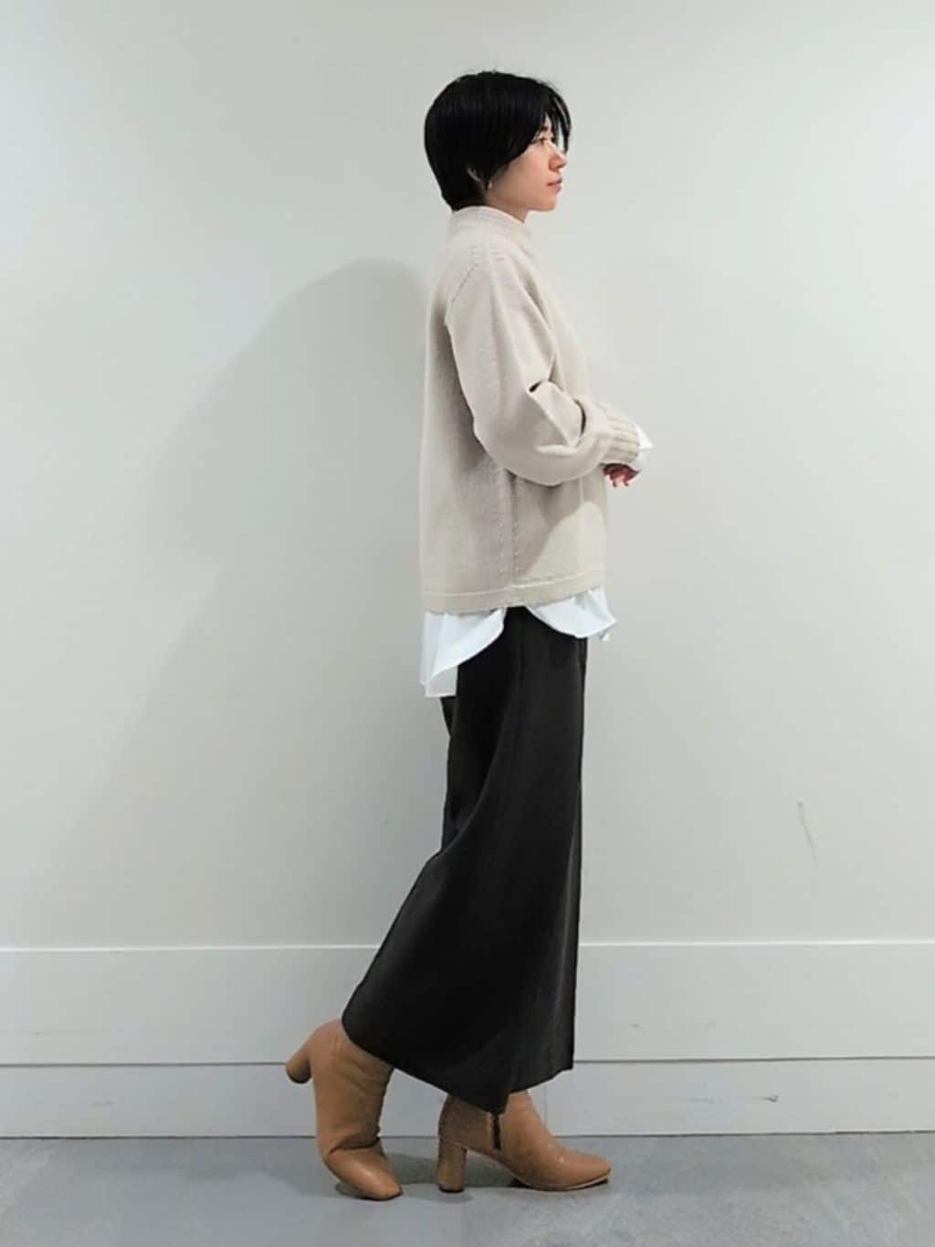 ミズタさんの「UNTITLED｜【洗える】スポンディッシュ ボトルネックニット」を使ったコーディネート