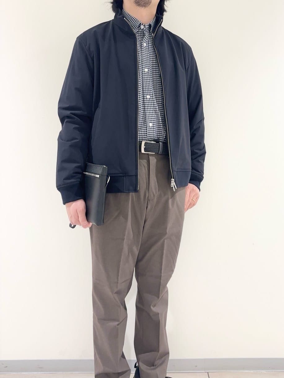 及川さんの「TAKEO KIKUCHI｜スタンドカラー ショート リブ ブルゾン」を使ったコーディネート