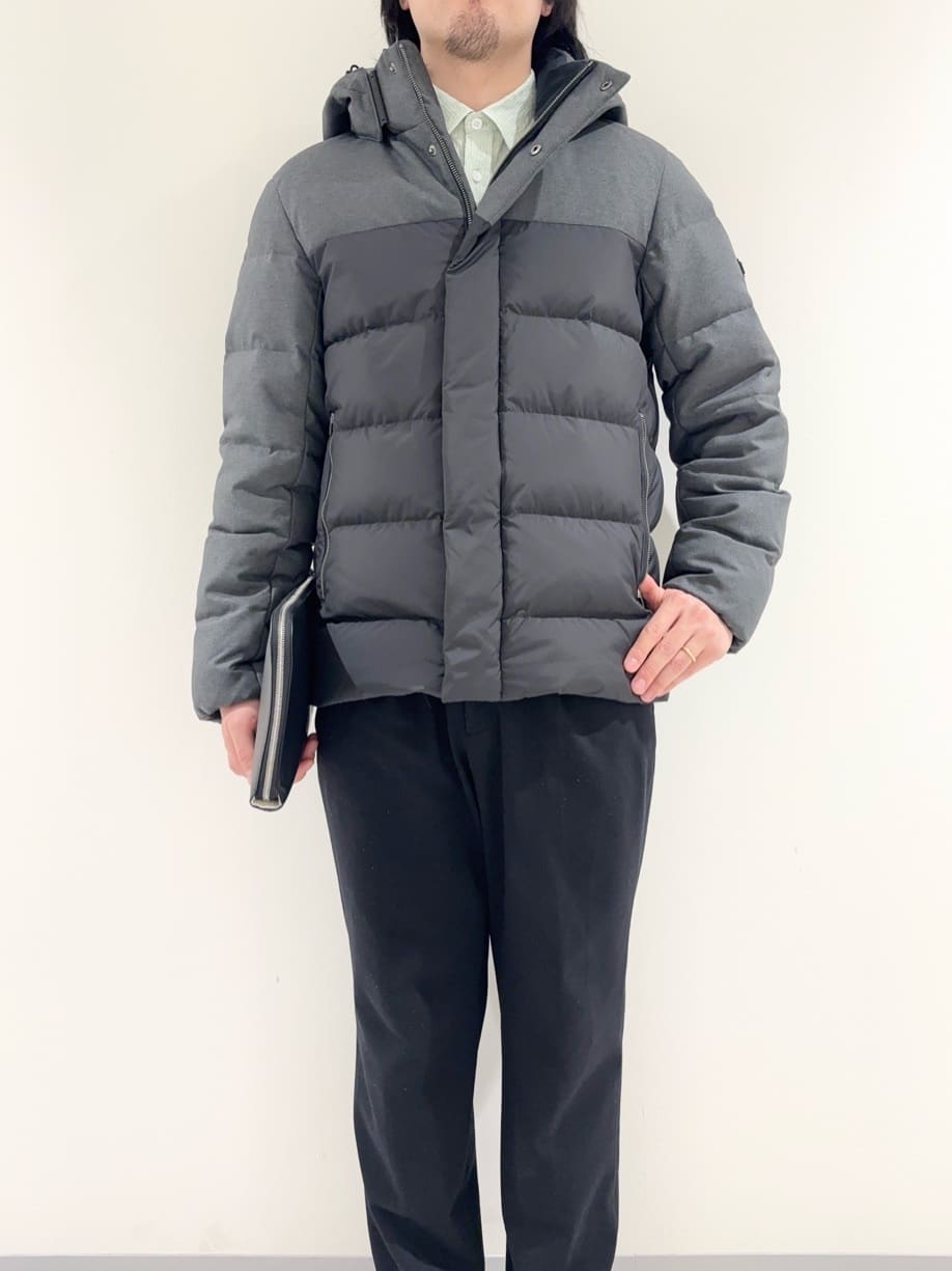 及川さんの「TAKEO KIKUCHI｜カラーコンビ ダウンブルゾン」を使ったコーディネート