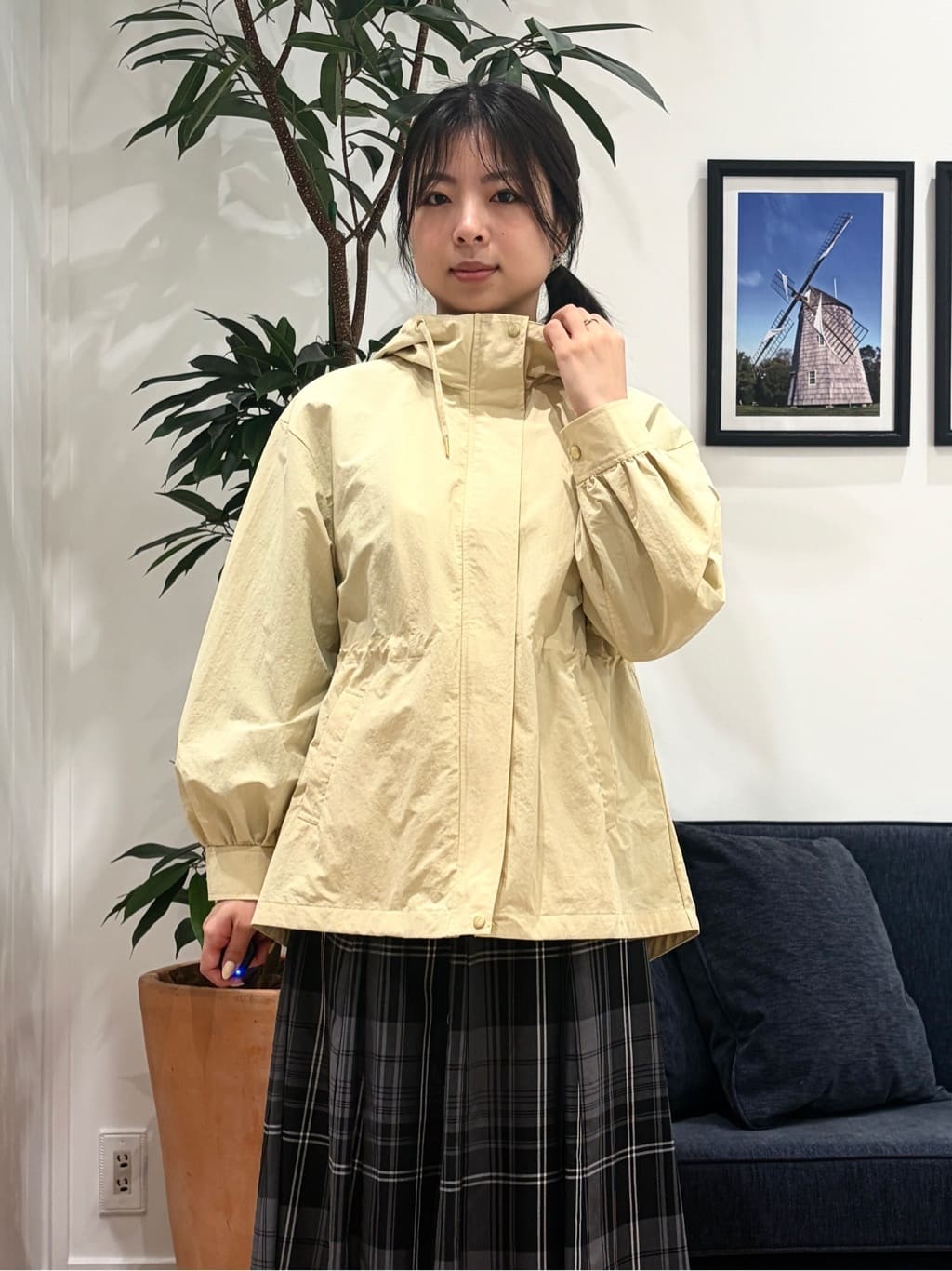 reinaさんの「Dessin｜【洗える】バイカラーデザインニット」を使ったコーディネート