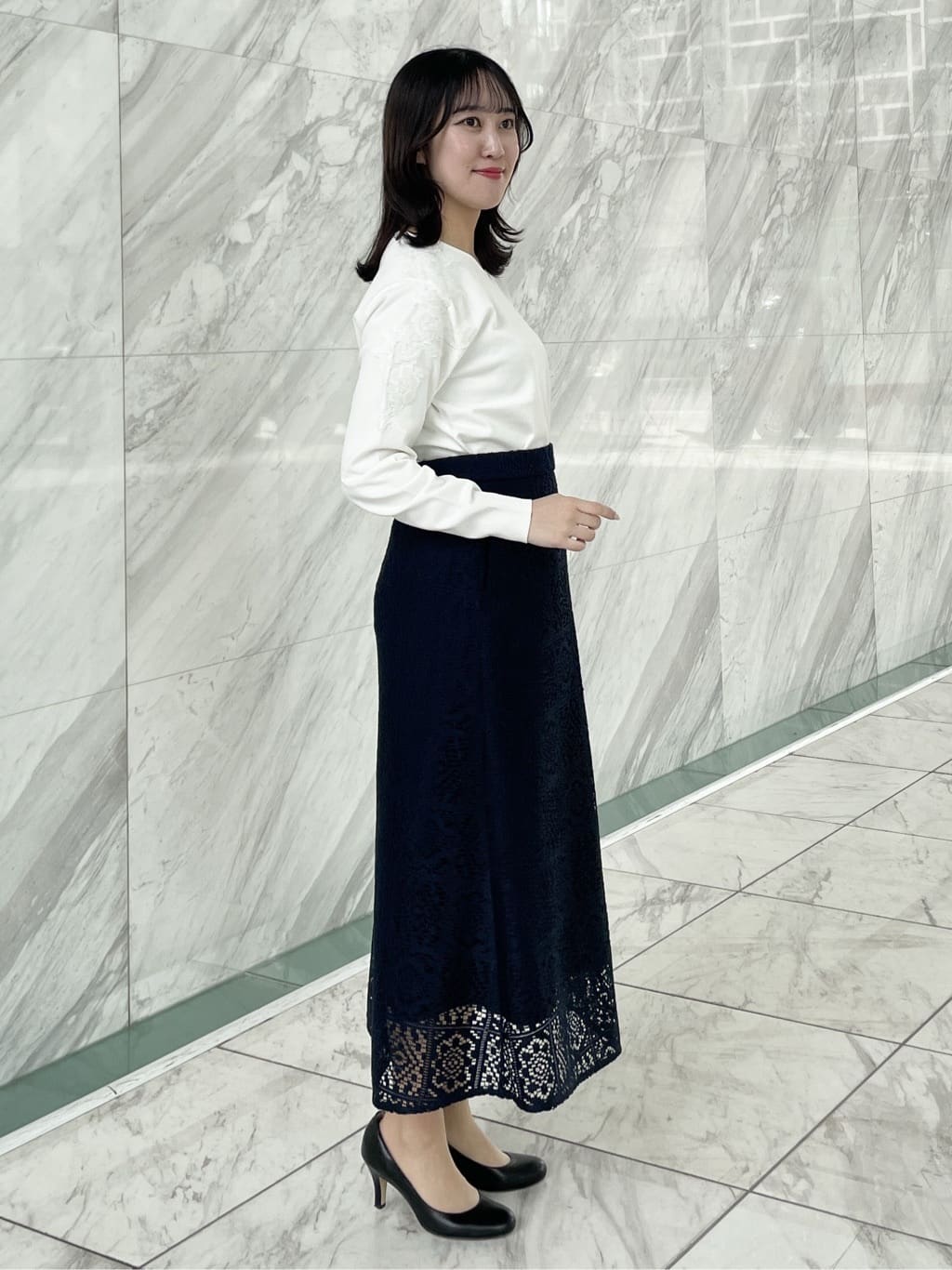 yukariさんの「Reflect｜レースデザインスリーブニットプルオーバー」を使ったコーディネート