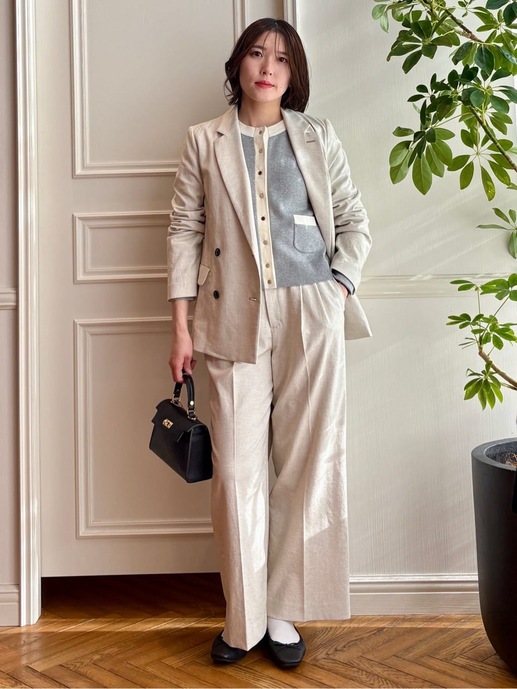 nakaoさんの「DRESSTERIOR｜◆ウォッシャブル コットンカシミヤ コンビカーデ」を使ったコーディネート