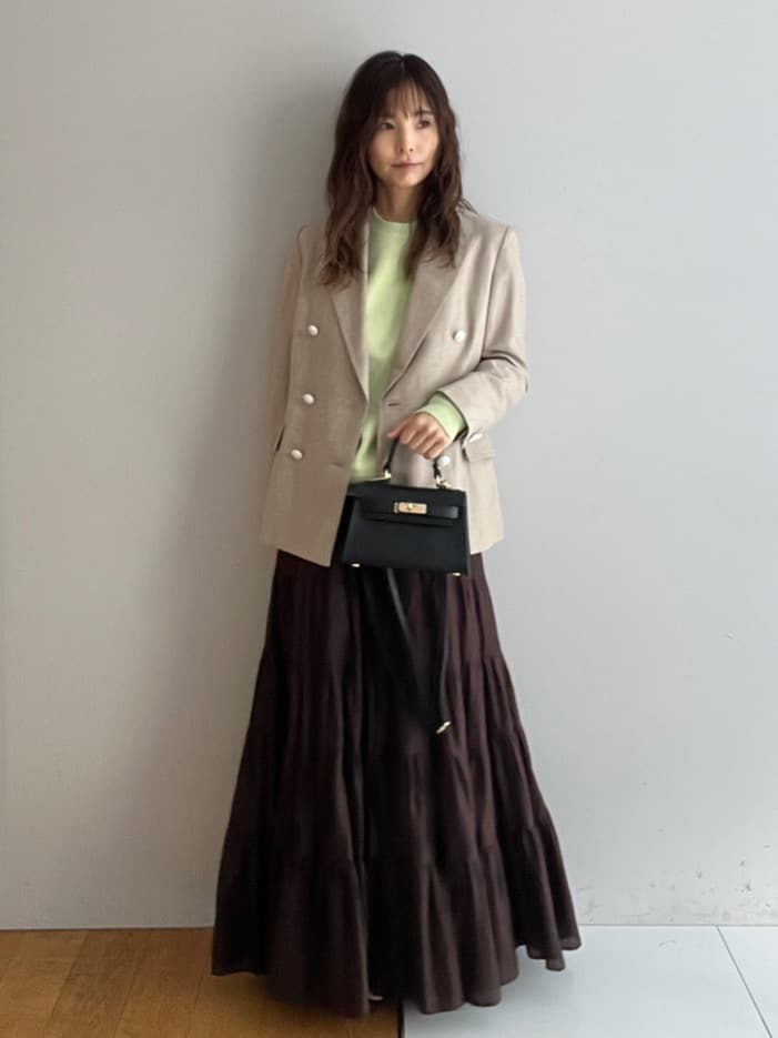 misaさんの「DRESSTERIOR｜◆ウォッシャブルコットンカシミヤプルオーバーニット」を使ったコーディネート