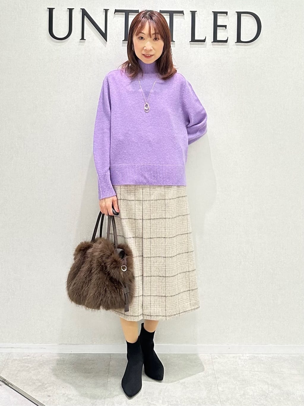 Miwaさんの「UNTITLED｜【8色展開/洗える】ウールカシミヤ ハイネックニット」を使ったコーディネート