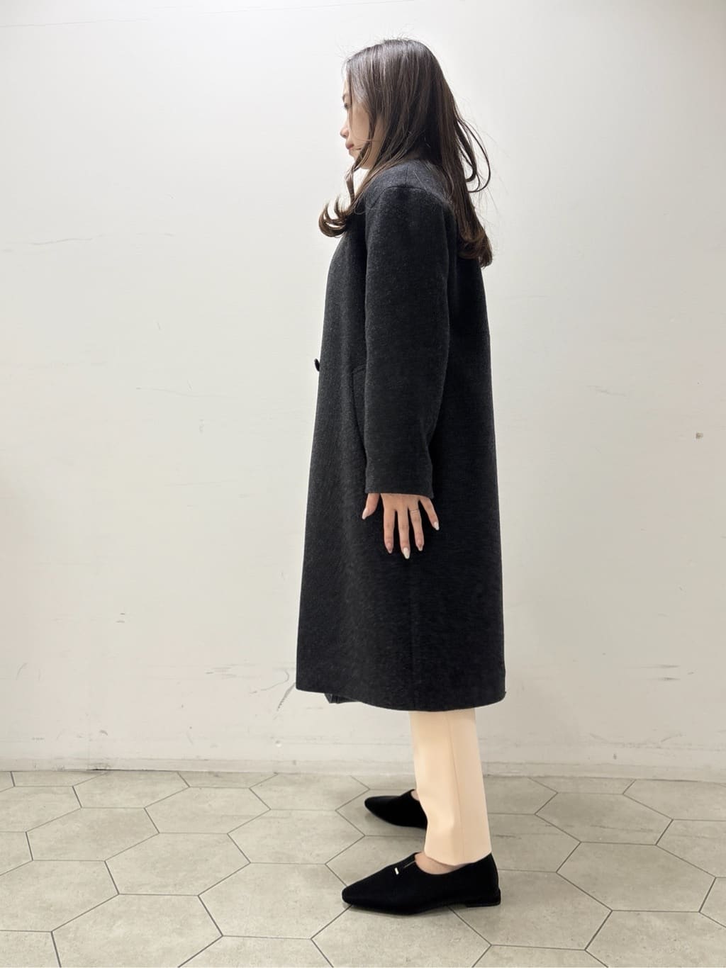 kahoさんの「INDIVI｜【軽量／ウール混】ライトフォルム ロングコート」を使ったコーディネート