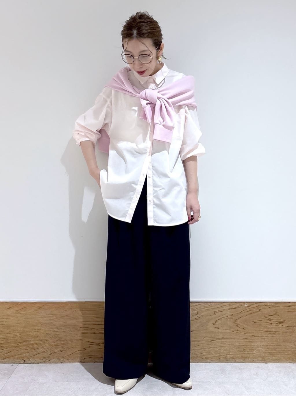 はなさんの「OPAQUE.CLIP｜ロゴ刺繍裏毛トップス【洗濯機OK】」を使ったコーディネート