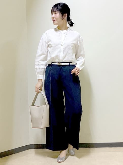  beni_gingerさんの「Reflect｜【ゆったり着られる◎】バンドカラーシャツブラウス」を使ったコーディネート
