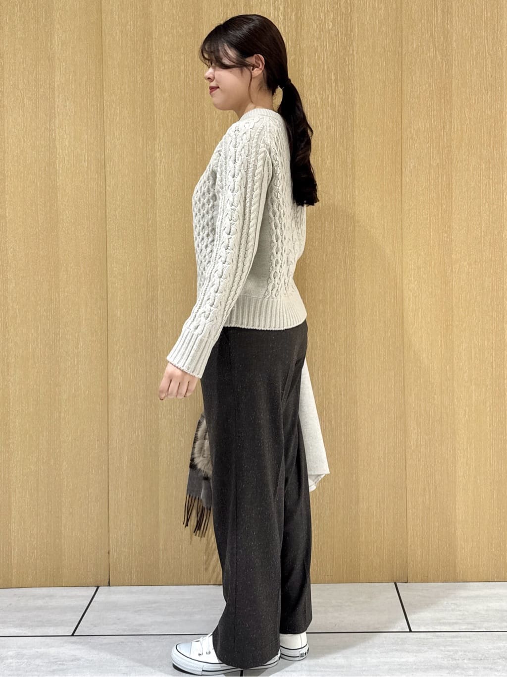 nanaさんの「UNTITLED｜【洗える】スポンディッシュ ケーブル柄ニット」を使ったコーディネート