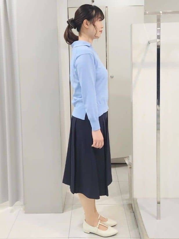 AZUSAさんの「Reflect｜スキッパーネックニットプルオーバー」を使ったコーディネート