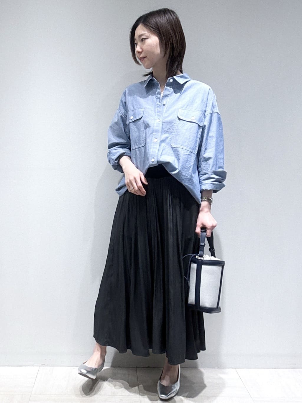 まちこさんの「Reflect｜【羽織にも◎】ダンガリーシャツ」を使ったコーディネート