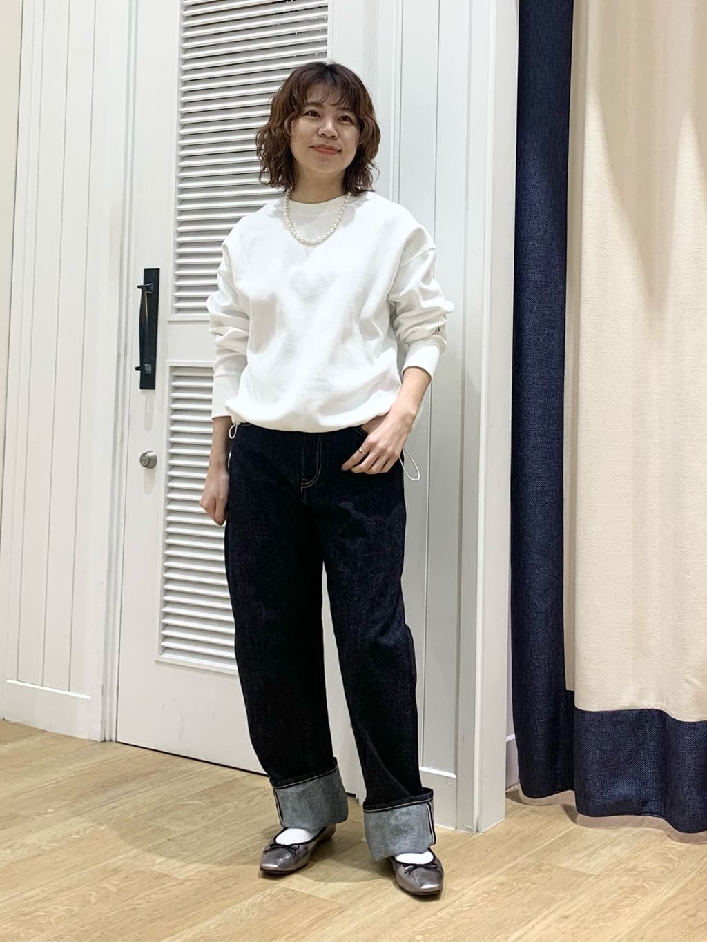 IMARIさんの「Dessin｜【前後2WAY/洗える】ドロストリブカットソー」を使ったコーディネート