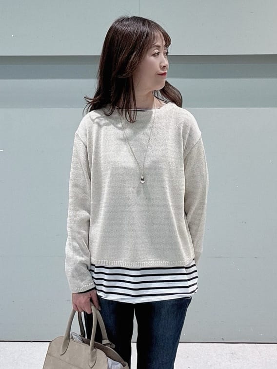 makiさんの「UNTITLED｜◆【洗える/光沢感】ファンシーヤーンニット」を使ったコーディネート