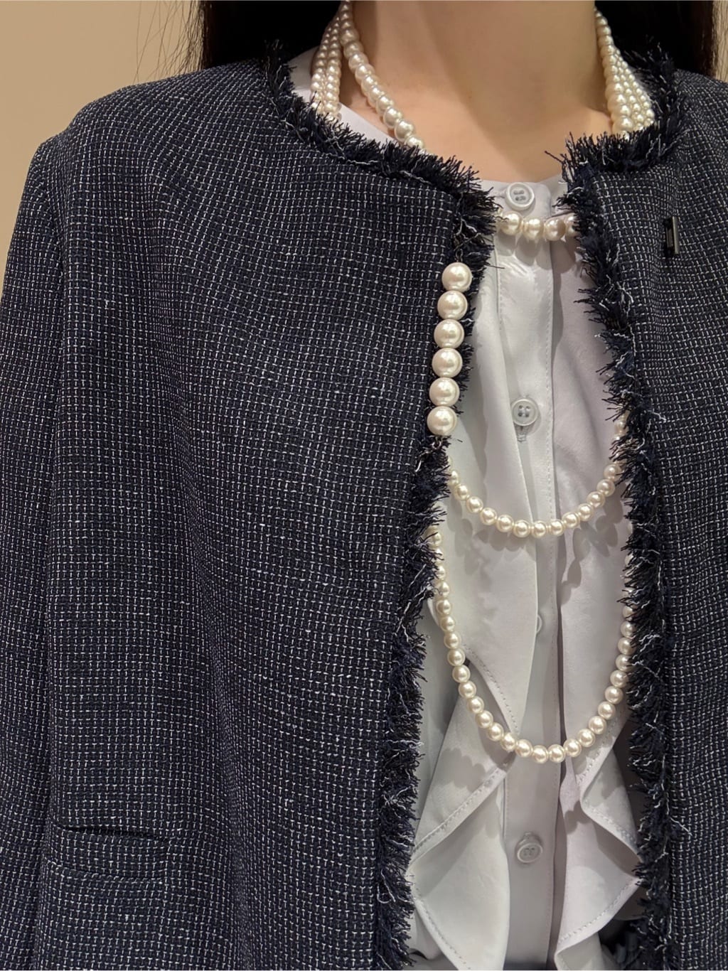 KEIKOさんの「INDIVI｜【洗える】ラッフルサテンブラウス」を使ったコーディネート