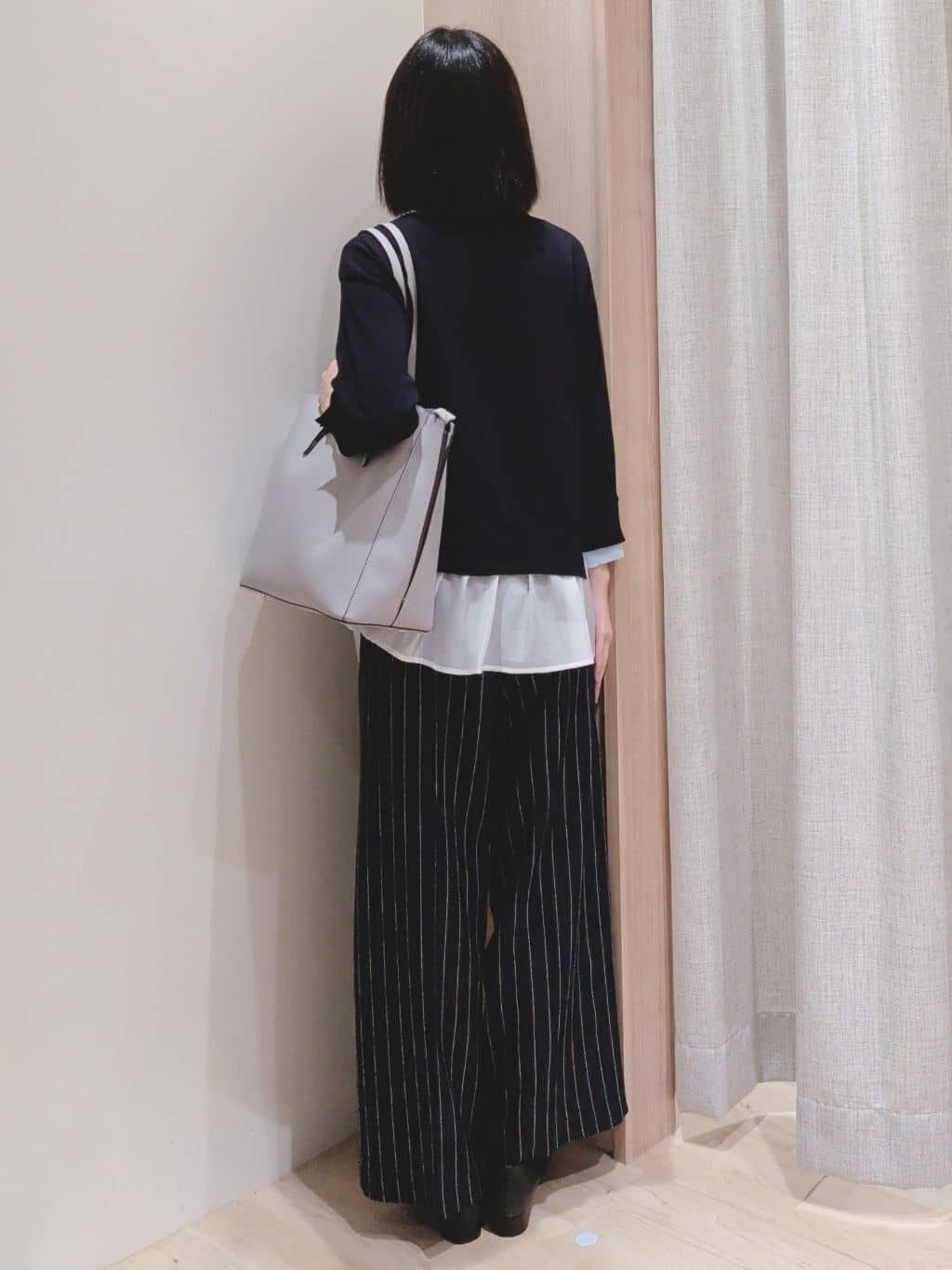 Yuiさんの「grove｜リネンライクストライプワイドパンツ」を使ったコーディネート