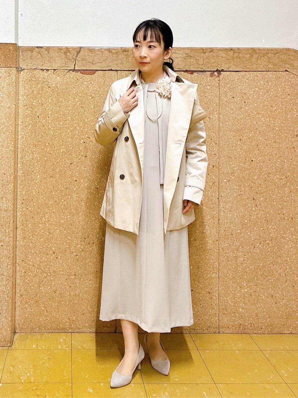 hattoriさんの「INDIVI｜【上品光沢／SETUP可能】切り替えデザインジャケット」を使ったコーディネート