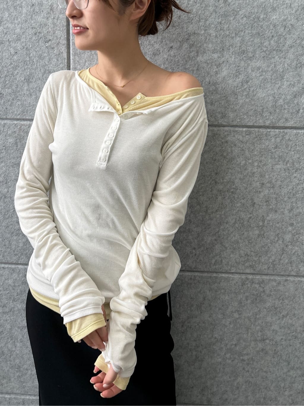 harunaさんの「CODE A｜henry long sleeve」を使ったコーディネート