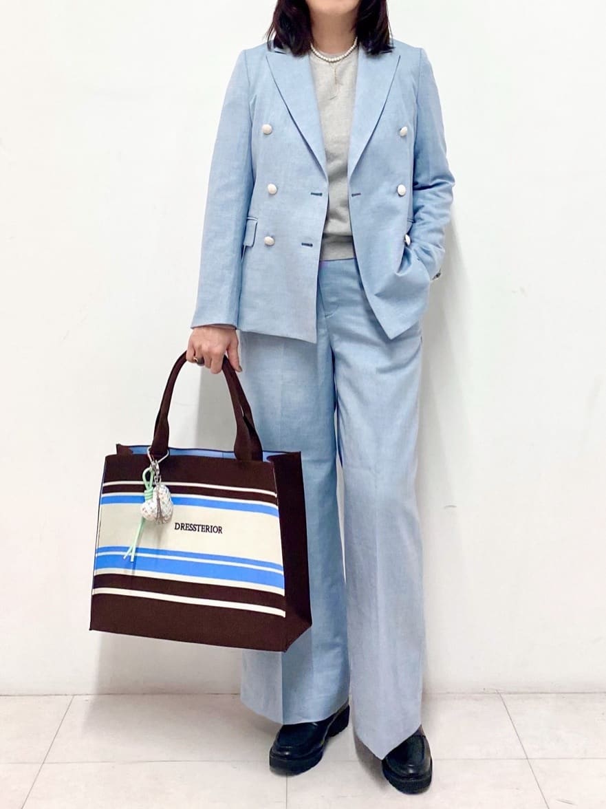 Sawaguchiさんの「DRESSTERIOR｜【セットアップ可】リネンブレンドダブルブレストジャケット」を使ったコーディネート