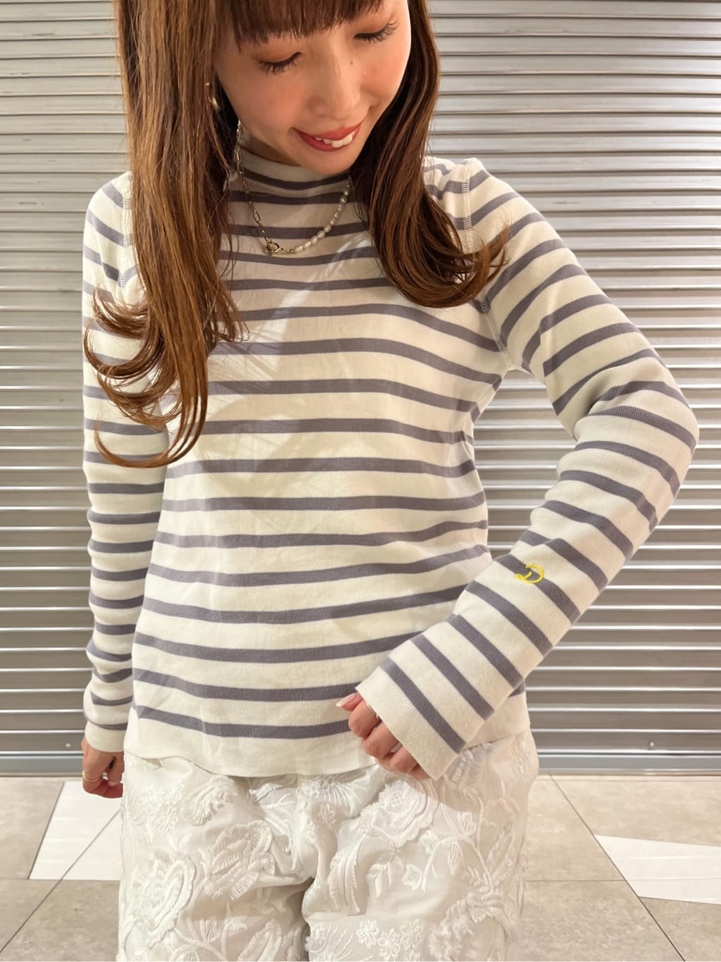 じゅんさんの「DRESSTERIOR｜◆【ウォッシャブル】コットンフルニードルボーダーニット」を使ったコーディネート