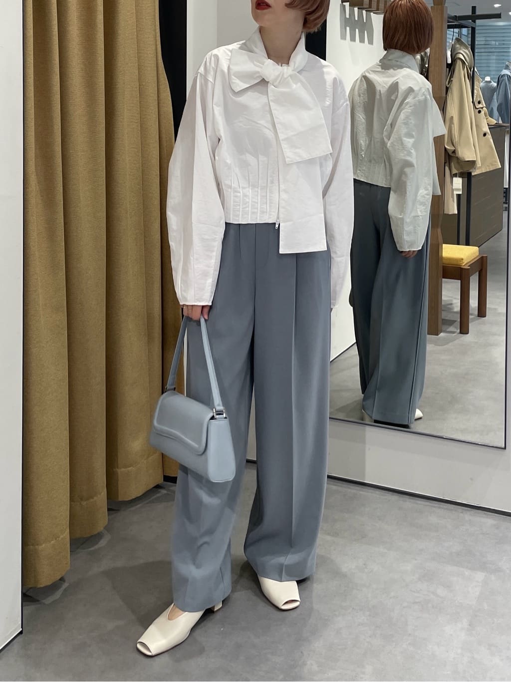 mikuさんの「INDIVI｜Comfy SET UP｜イージーストレートワイドパンツ【セットアップ対応／通勤／カセット服／接触冷」を使ったコーディネート