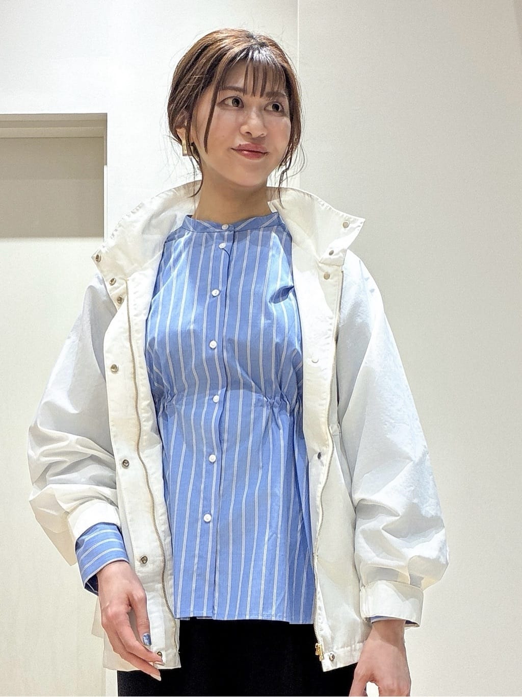 もんちゃんさんの「OPAQUE.CLIP｜撥水スタンドZIPブルゾン【洗濯機OK／UVケア／花粉対応】」を使ったコーディネート