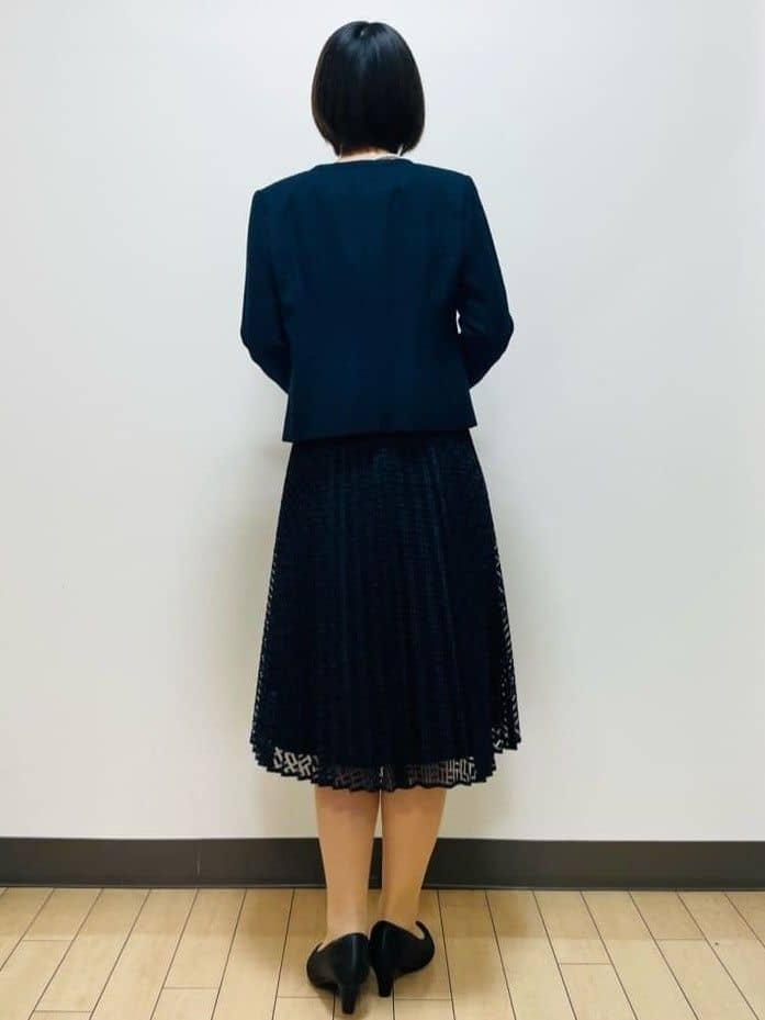 Riiさんの「Reflect｜【SS-4Lサイズ】シフォン&times;幾何柄レースプリーツワンピース」を使ったコーディネート