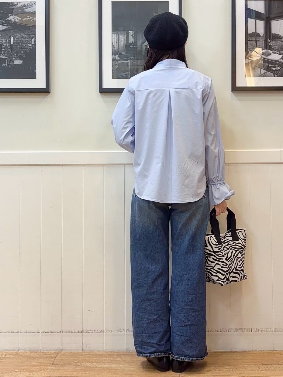 えぬさんの「SHOO･LA･RUE｜【SHOO・LA・RUE DENIM/S-LL】体型カバーにも バギーデニムワイドパンツ」を使ったコーディネート