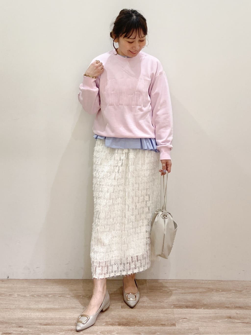 risayanさんの「OPAQUE.CLIP｜ロゴ刺繍裏毛トップス【洗濯機OK】」を使ったコーディネート