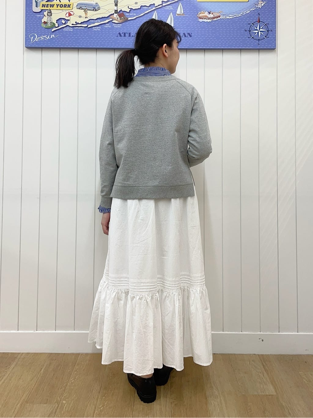 Mayaさんの「Dessin｜【ウエストゴム/洗える】コットンフレアスカート」を使ったコーディネート
