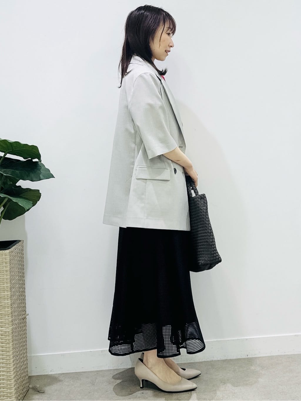 Miwaさんの「UNTITLED｜【シワになりにくい/セットアップ可/接触冷感】ハーフスリーブジャケット」を使ったコーディネート