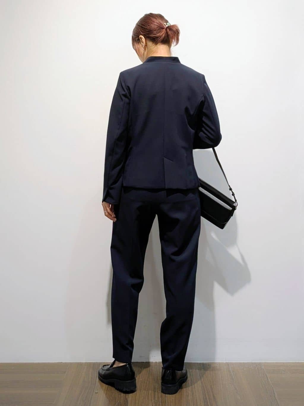 4410さんの「THE SHOP TK｜【通勤スタイルに】ダブルクロス ノーカラージャケット/セットアップ可」を使ったコーディネート
