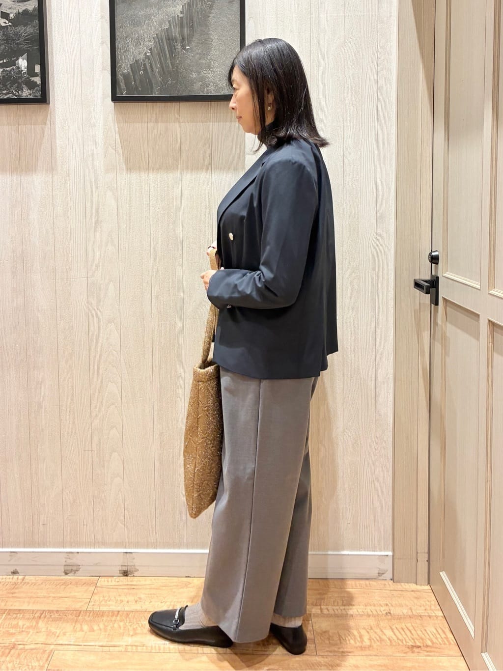 youさんの「SHOO･LA･RUE｜【セットアップ可/S-LL/洗濯機可】マニッシュに決まる ダブルブレストジャケット」を使ったコーディネート