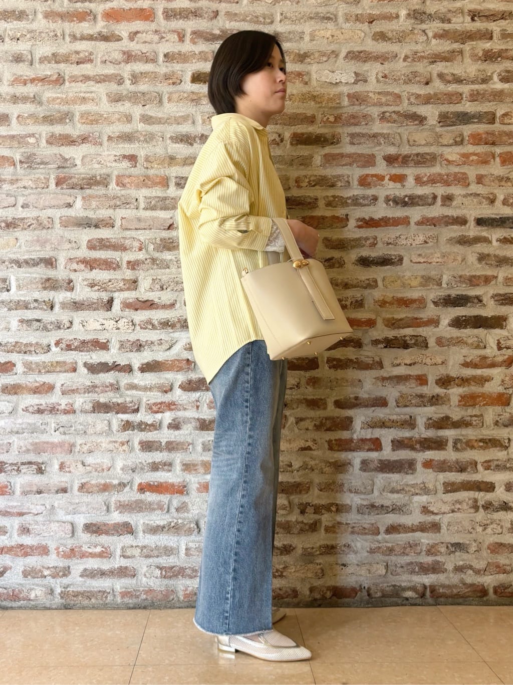 しばさんの「THE SHOP TK｜【POLO BCS 別注】ストライプOXシャツ」を使ったコーディネート