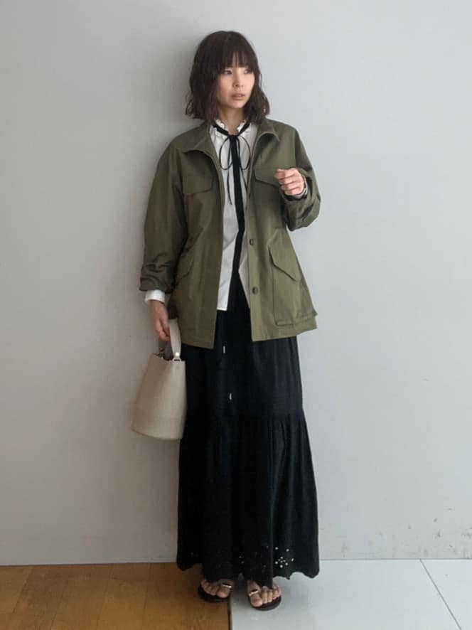 misaさんの「DRESSTERIOR｜【ウォッシャブル】コンパクトコットンミリタリーブルゾン」を使ったコーディネート