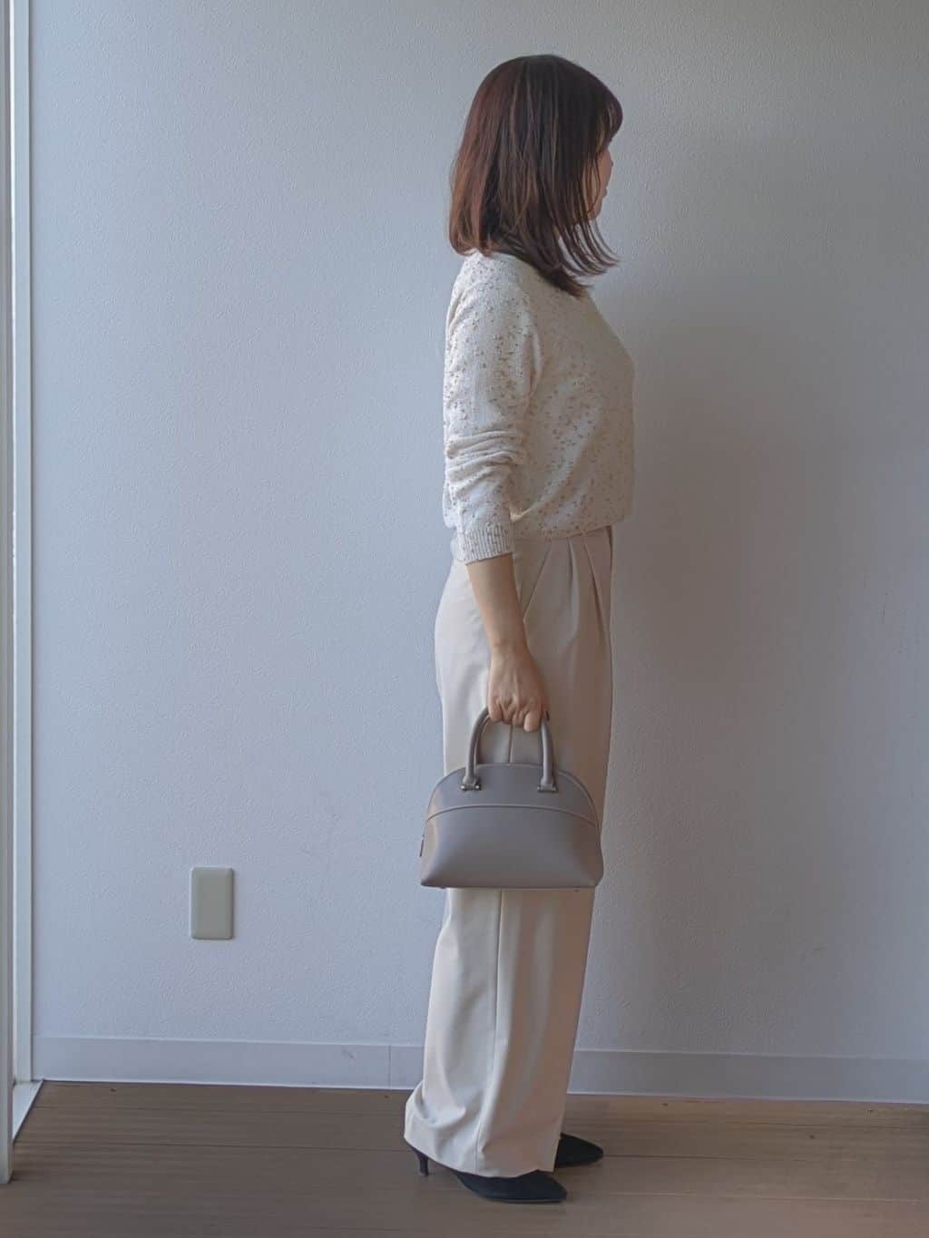 なみきさんの「UNTITLED｜◆【洗える/すっきり丈】ラメノット ニットカーディガン」を使ったコーディネート