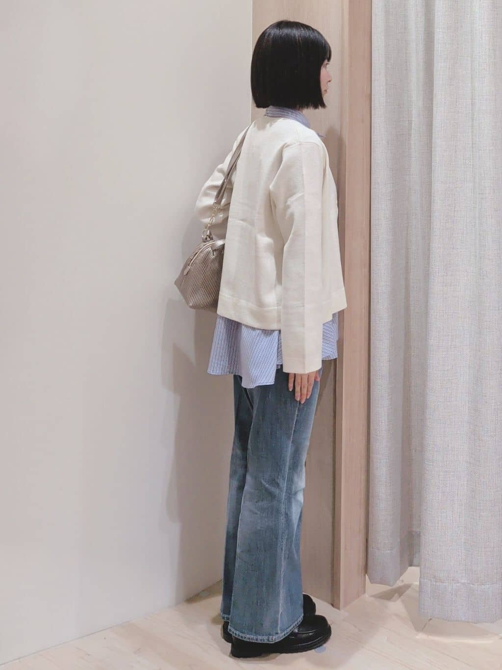 Yuiさんの「grove｜【洗える】毛玉軽減クルーネックカーディガン」を使ったコーディネート