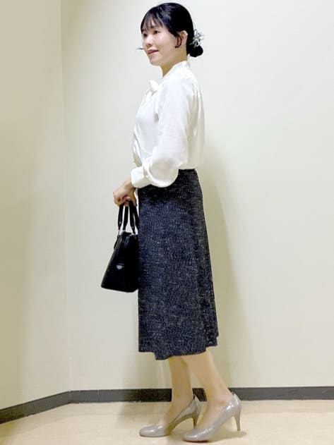  beni_gingerさんの「Reflect｜【SS-4Lサイズ／通勤／セットアップ可】ノーカラージャケット」を使ったコーディネート
