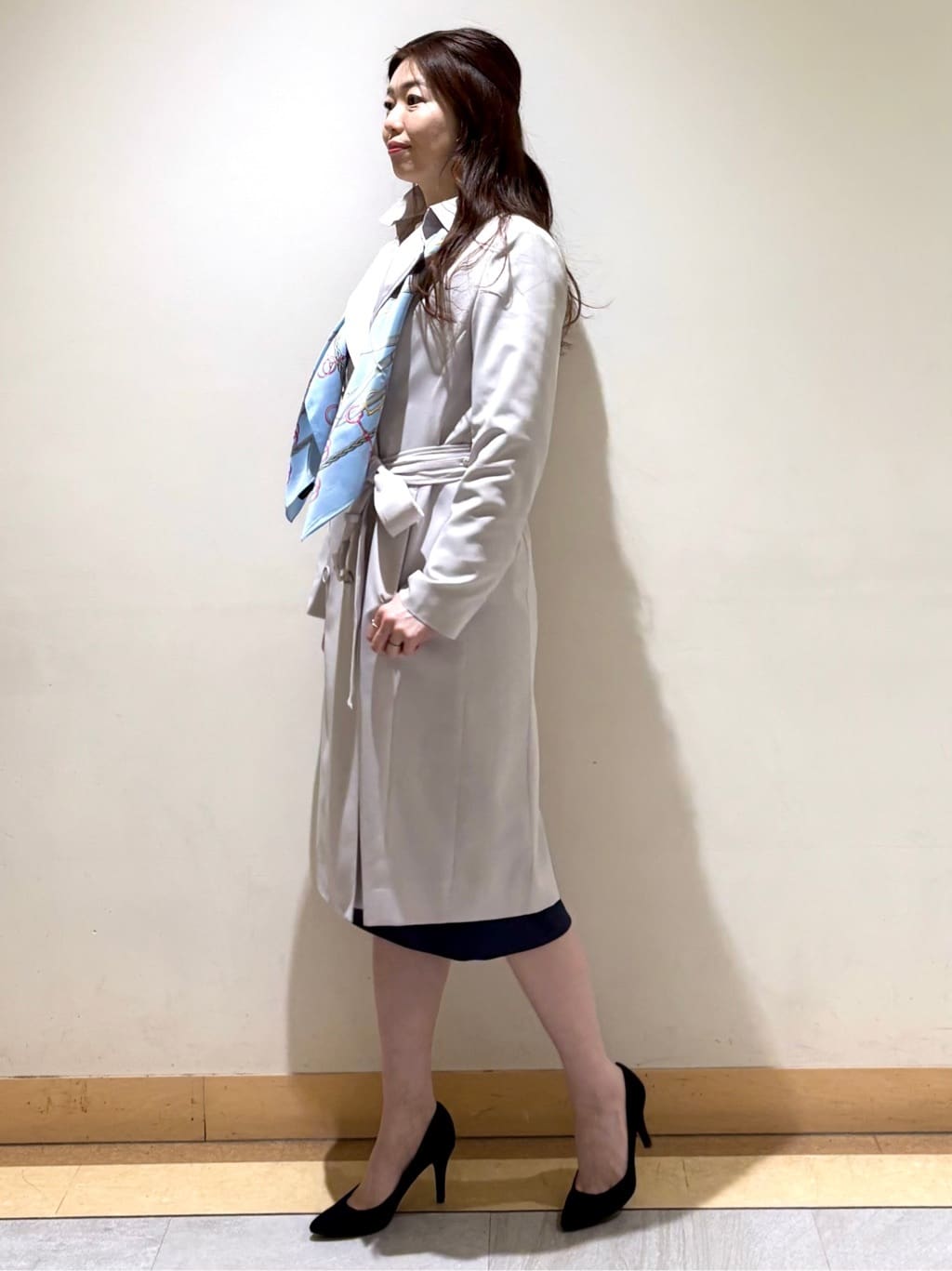 sakiさんの「COUP DE CHANCE｜◆【撥水／通勤】きれいめトレンチコート」を使ったコーディネート