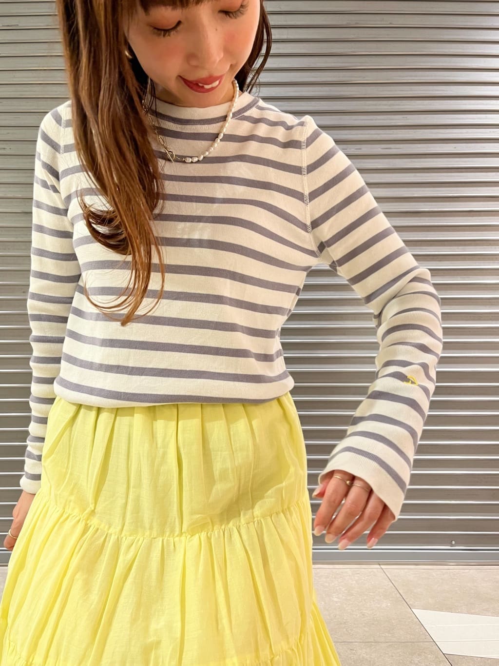 じゅんさんの「DRESSTERIOR｜◆【ウォッシャブル】コットンフルニードルボーダーニット」を使ったコーディネート