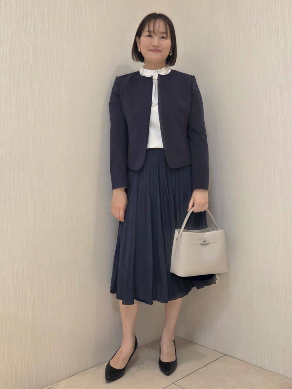 naokoさんの「UNTITLED｜◆【洗える/ストレッチ性/軽い】ノーカラージャケット」を使ったコーディネート