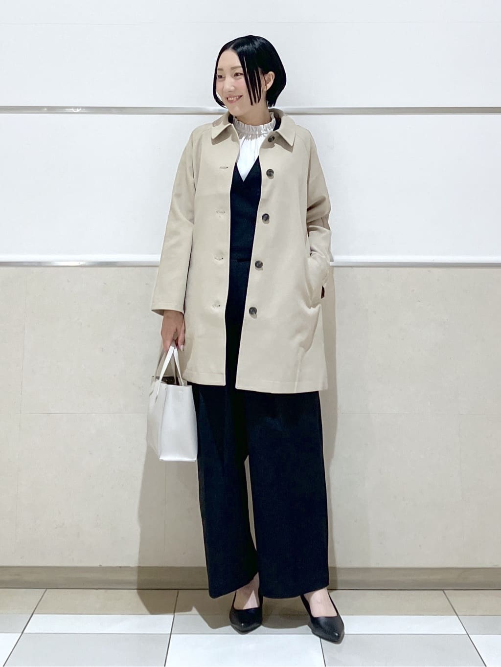 eriko さんの「Dessin｜【花粉ガード/撥水加工/洗える】ステンカラースプリングコート」を使ったコーディネート