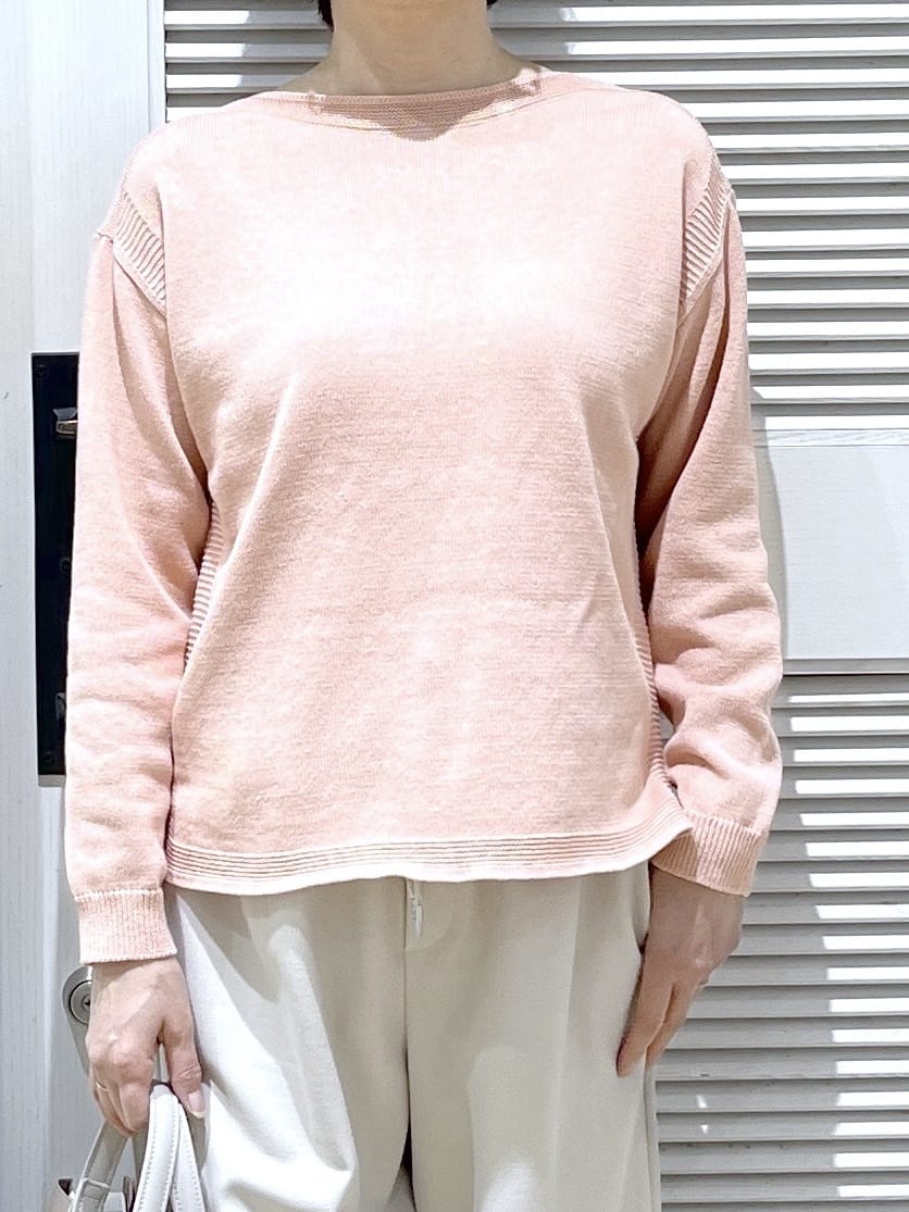 Miyazakiさんの「Dessin｜【洗える】ミドルゲージボートネックカラーニット」を使ったコーディネート