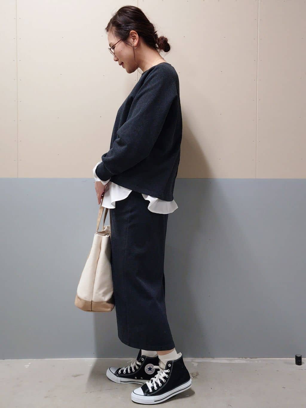 minamiさんの「OPAQUE.CLIP｜シャツドッキングカットソー【洗濯機OK】」を使ったコーディネート