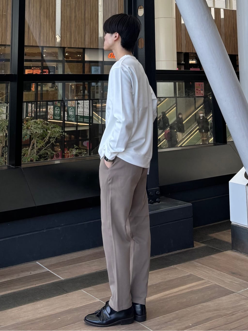 うらしーさんの「THE SHOP TK｜【POLO BCS 別注】 アソート長袖シャツ ストライプ／グレー／デニム」を使ったコーディネート