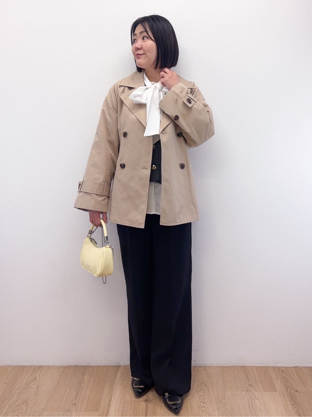 Takeさんの「OPAQUE.CLIP｜《通勤対応》ボウタイシャツブラウス【洗濯機OK】」を使ったコーディネート