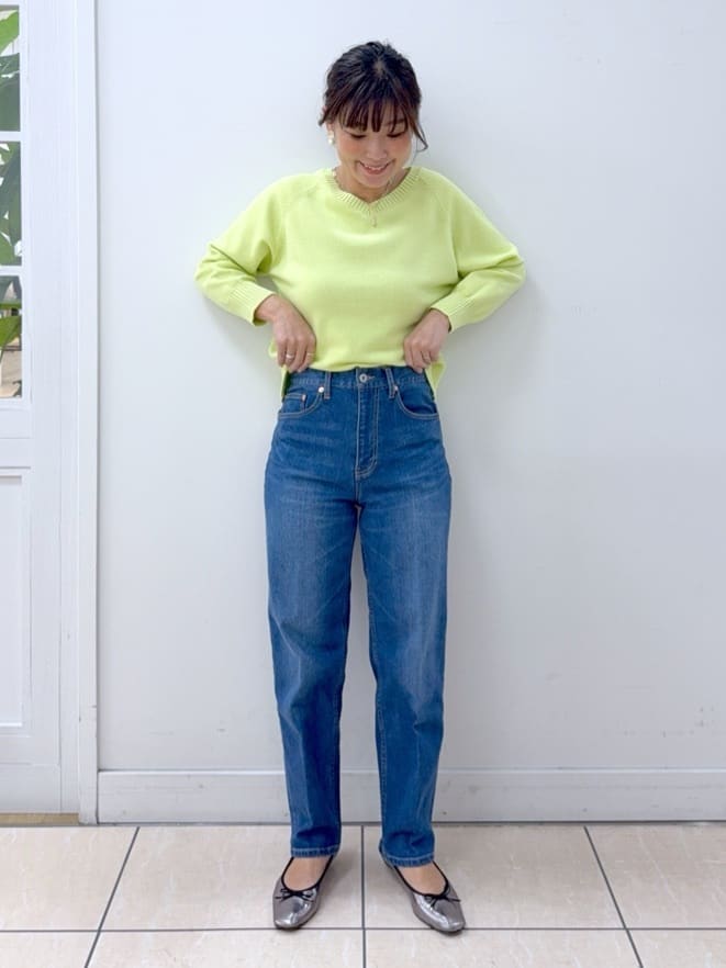 Osawaさんの「Dessin｜【洗える】コットンVネックニット」を使ったコーディネート